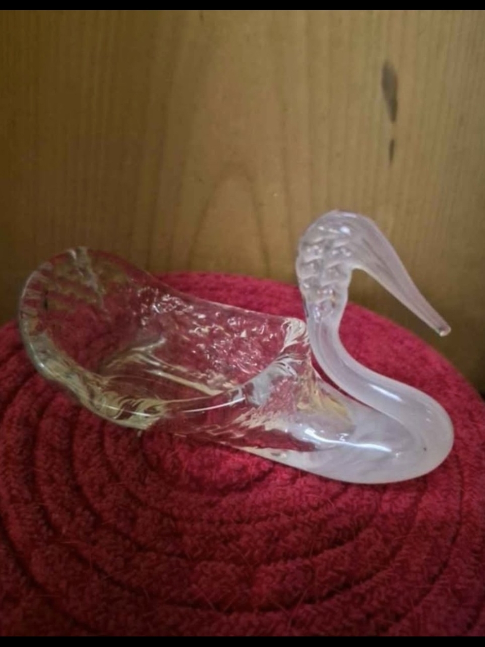 Hand-Blown Art Glass Mini Swan - Frosted Beak